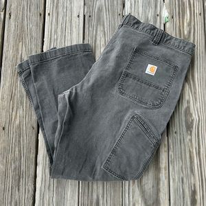 Men's 42x30 CARHARTT Relaxed Fit Gray Carpenter Work Pants